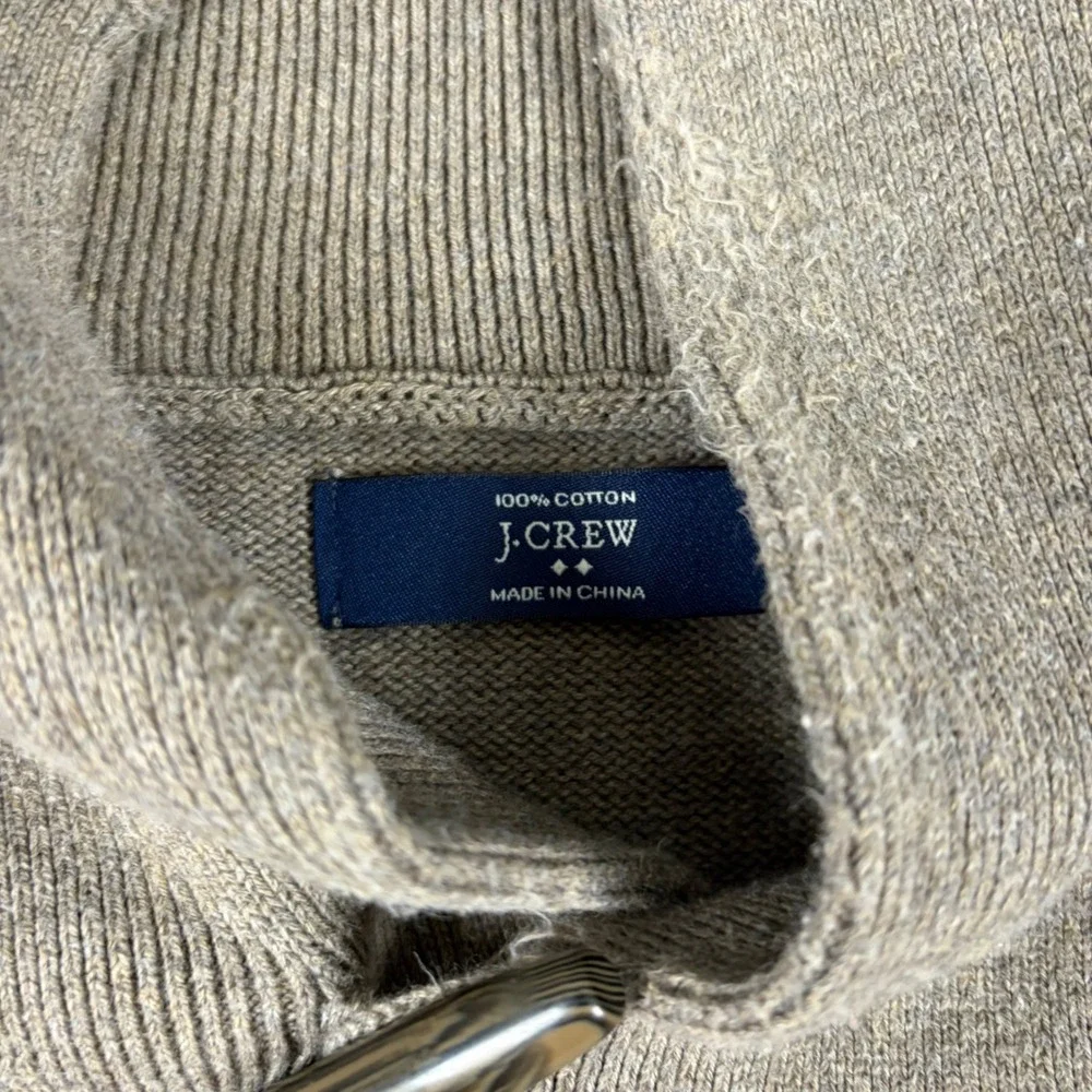 J.Crew Toggle Shawl Collar Sweater Mens Large Brown Old Money Preppy Ribbed Knit